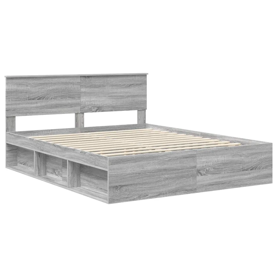 Cadre de lit Gris Sonoma 160 x 200 cm Pin massif - 4