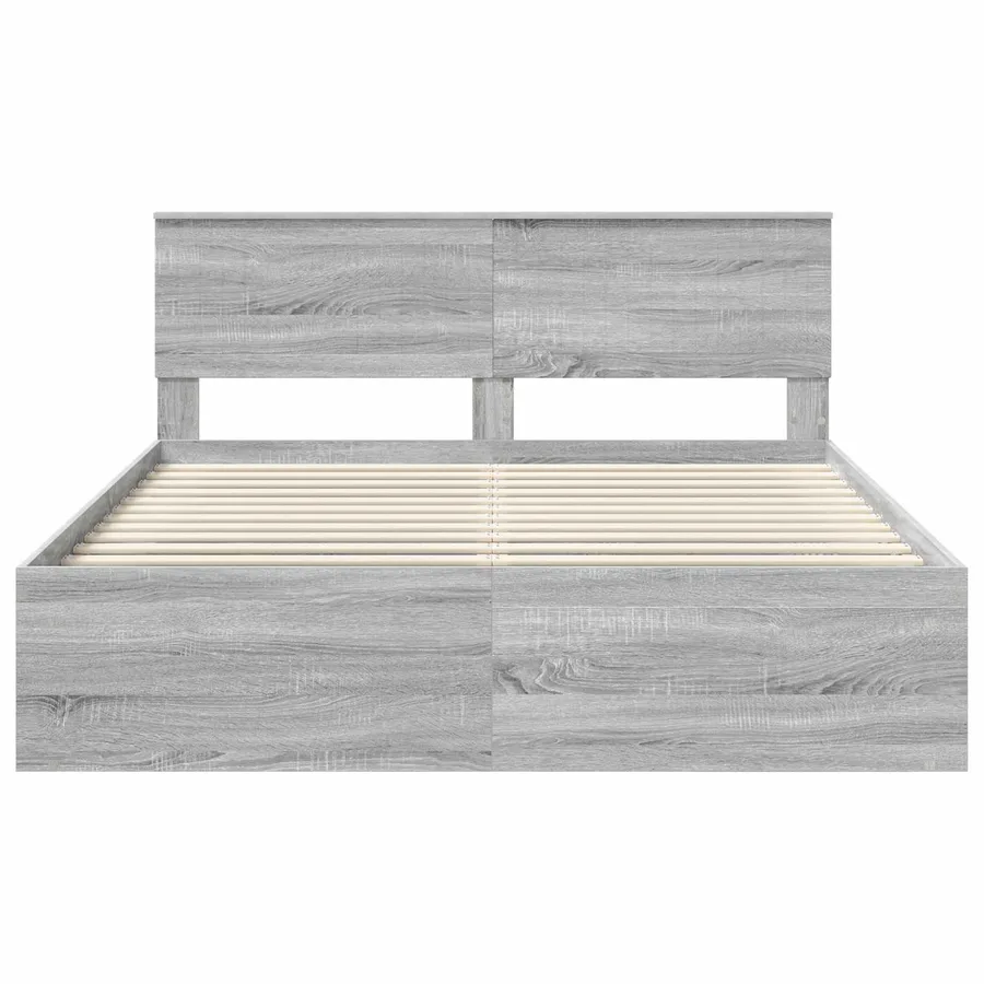 Cadre de lit Gris Sonoma 160 x 200 cm Pin massif - 7