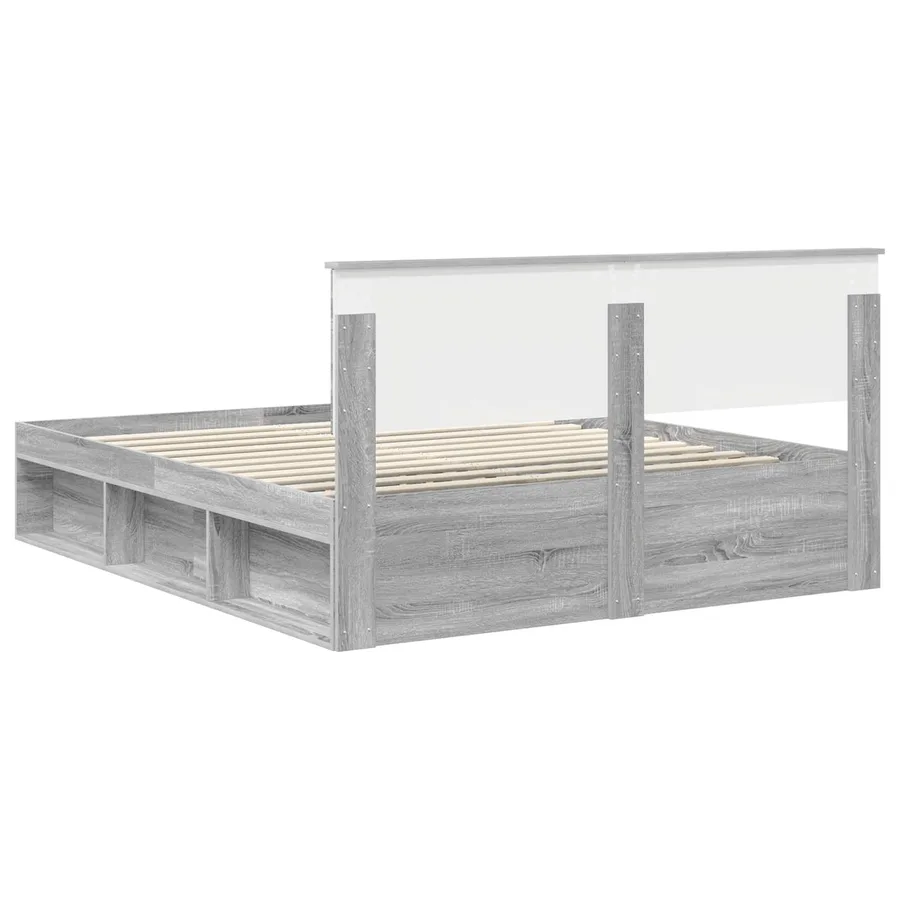Cadre de lit Gris Sonoma 160 x 200 cm Pin massif - 9