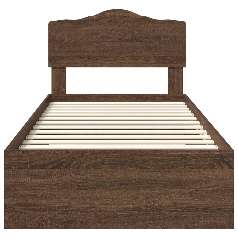 Cadre de lit Chêne brun 70 x 190 cm Bois d'ingénierie - 7