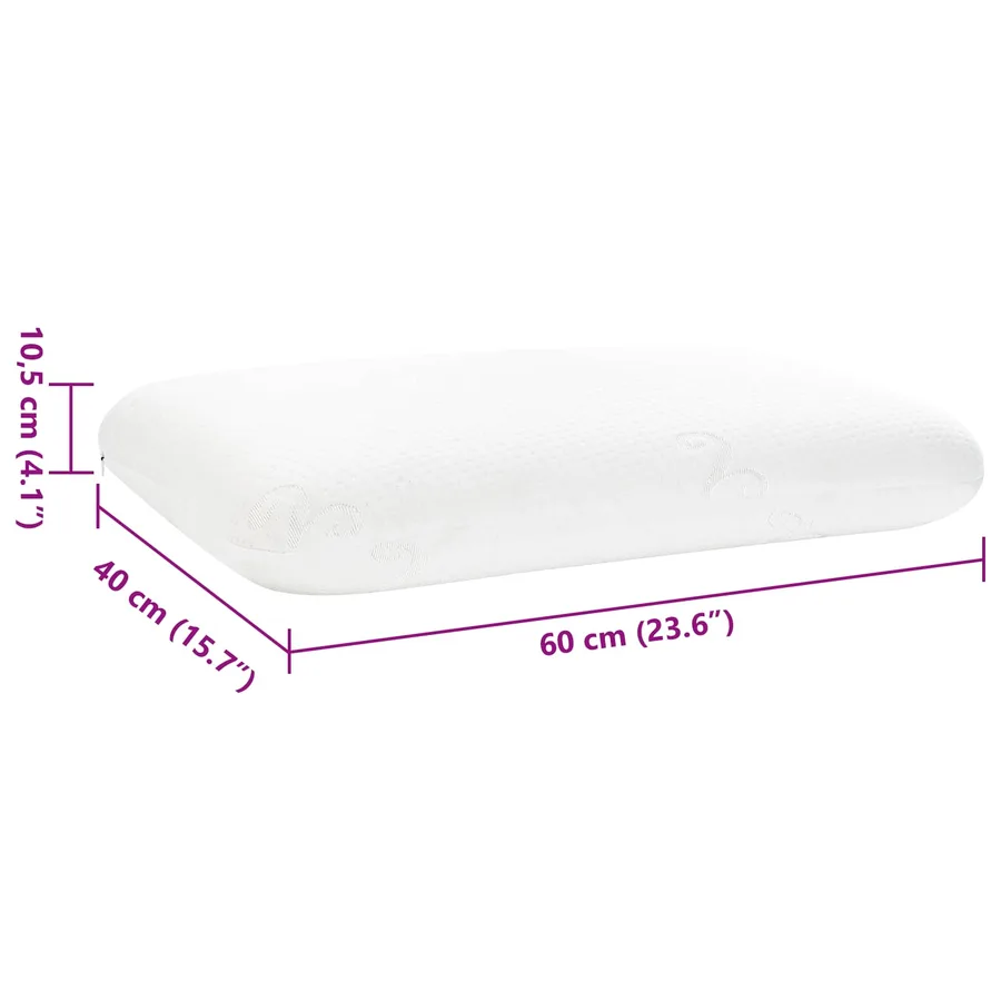 Coussin de sommeil Uni Blanc 60 x 40 x 10,5 cm - 10
