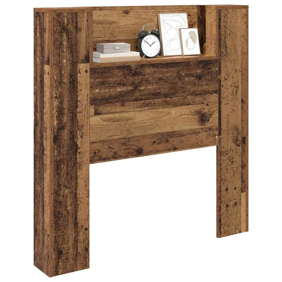 Tête de lit de rangement avec LED Bois ancien Bois d'ingénierie - 3