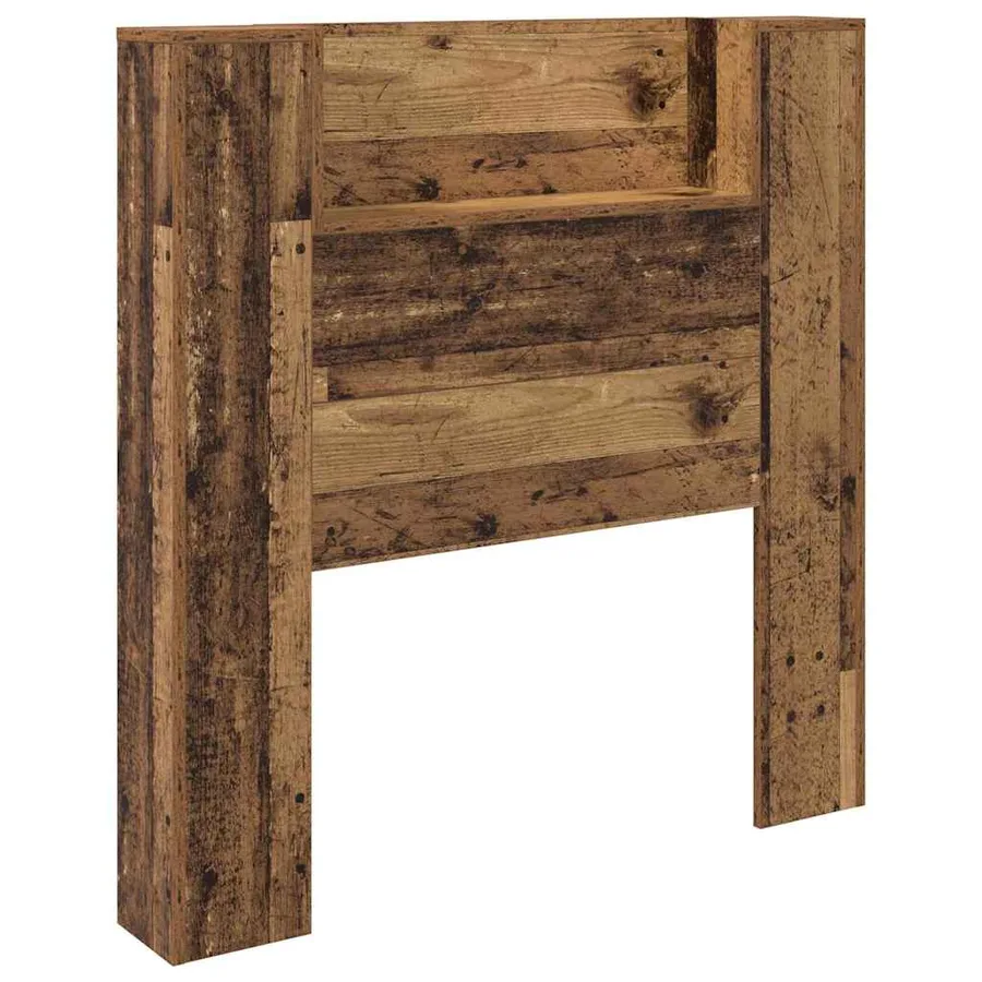 Tête de lit de rangement avec LED Bois ancien Bois d'ingénierie - 5