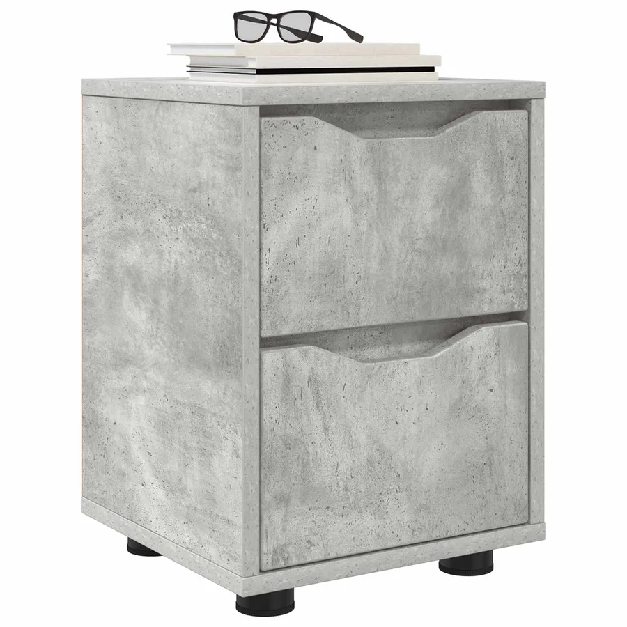 Tables de chevet avec tiroir 2 pcs Gris béton 30,5 x 30 x 43 cm - 3
