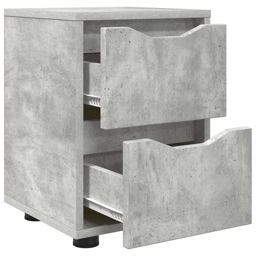 Tables de chevet avec tiroir 2 pcs Gris béton 30,5 x 30 x 43 cm - 5