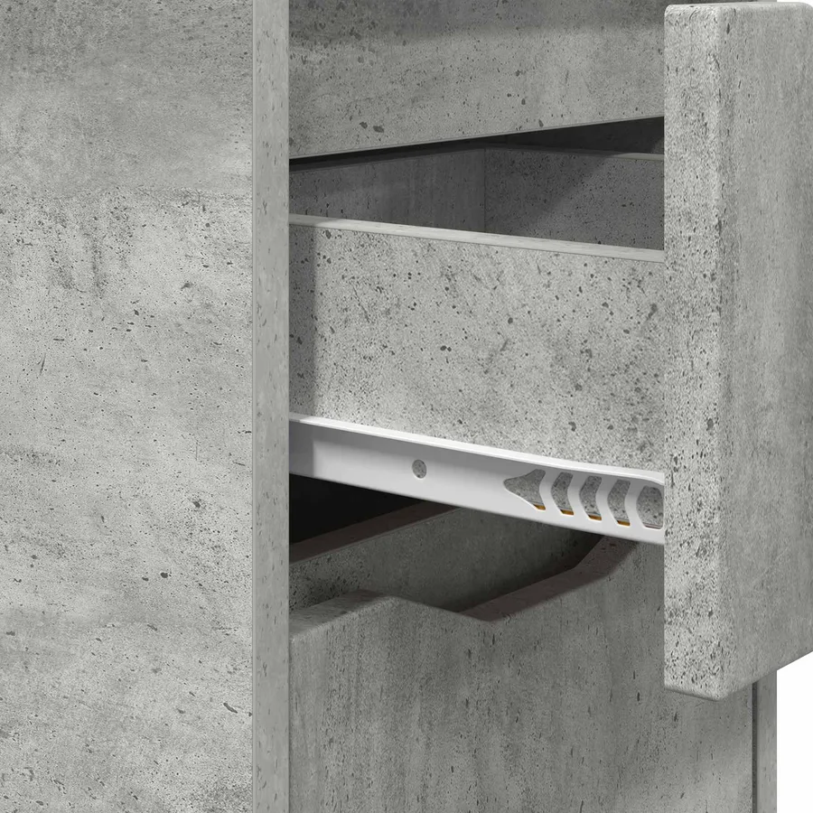 Tables de chevet avec tiroir 2 pcs Gris béton 30,5 x 30 x 43 cm - 9