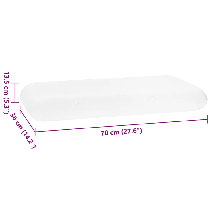 Coussin de sommeil Uni Blanc 70 x 36 x 13,5 cm - 8