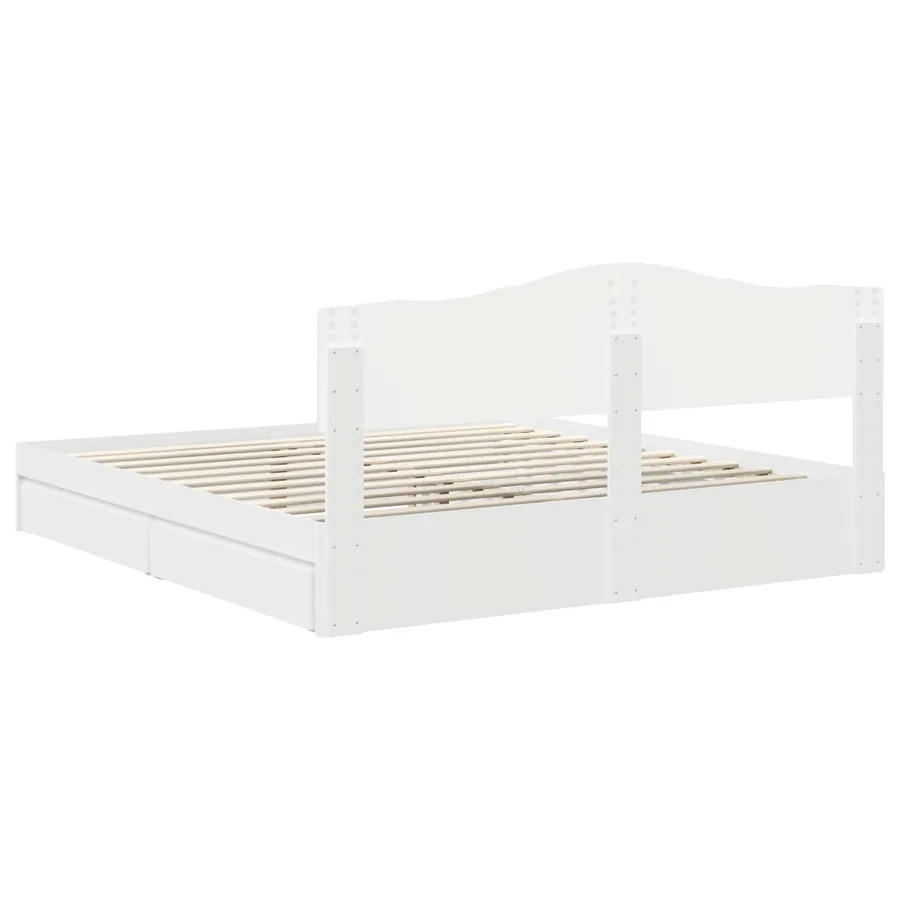 Lit de Rangement Blanc 180 x 200 cm Bois d'ingénierie - 8