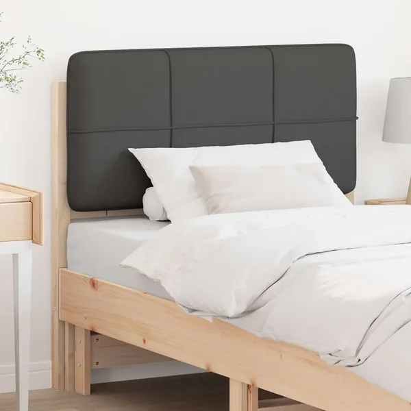 Tête de lit capitonnée Brun et gris foncé 90 cm Pin massif