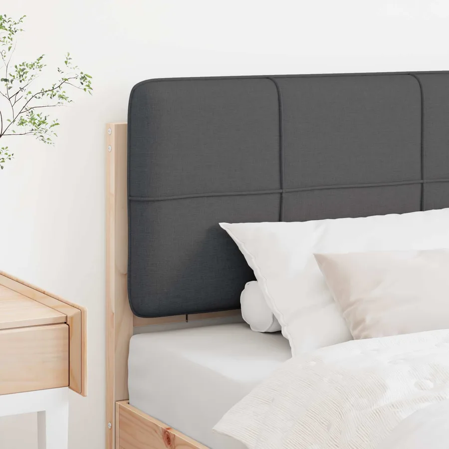 Tête de lit capitonnée Brun et gris foncé 90 cm Pin massif - 3