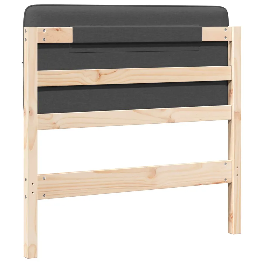Tête de lit capitonnée Brun et gris foncé 90 cm Pin massif - 6