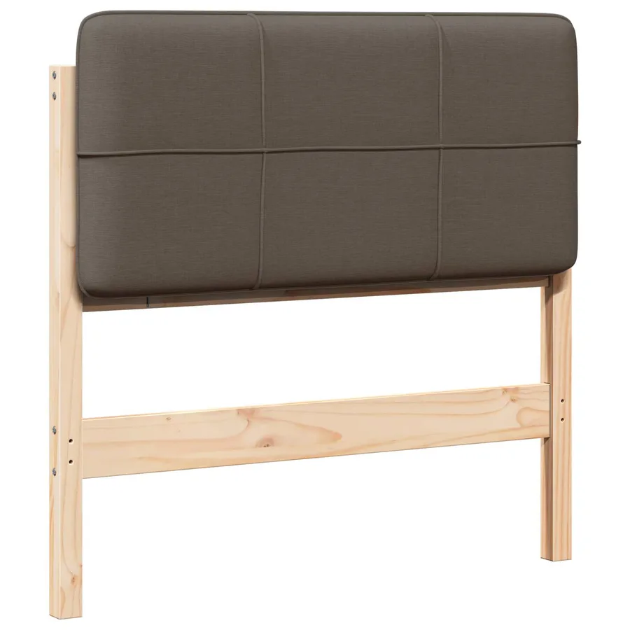 Tête de lit capitonnée Marron et Taupe 90 cm Pin massif - 2
