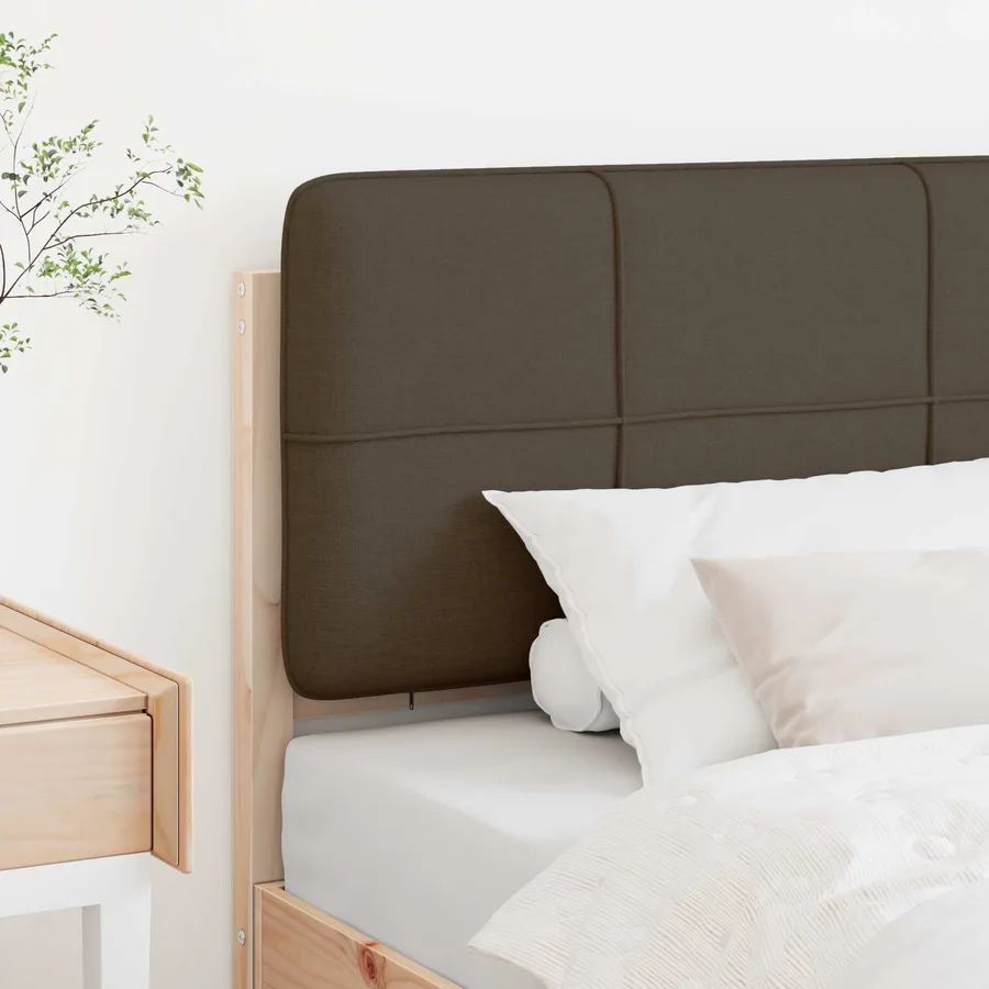 Tête de lit capitonnée Marron et Taupe 90 cm Pin massif - 3