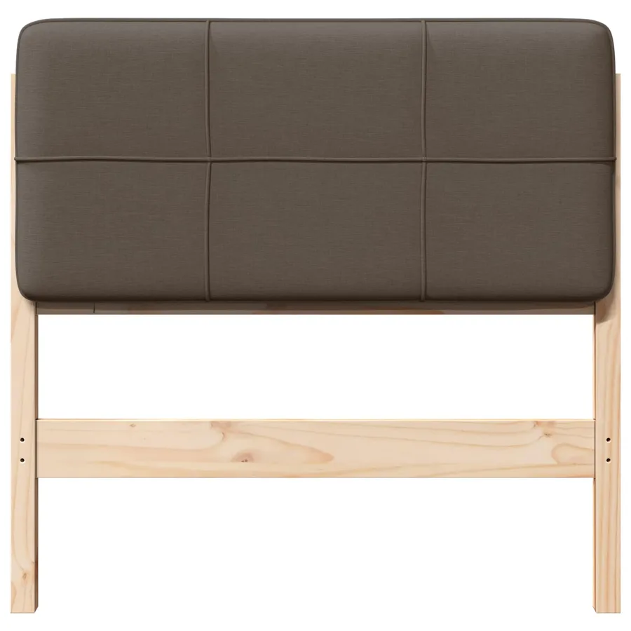 Tête de lit capitonnée Marron et Taupe 90 cm Pin massif - 4