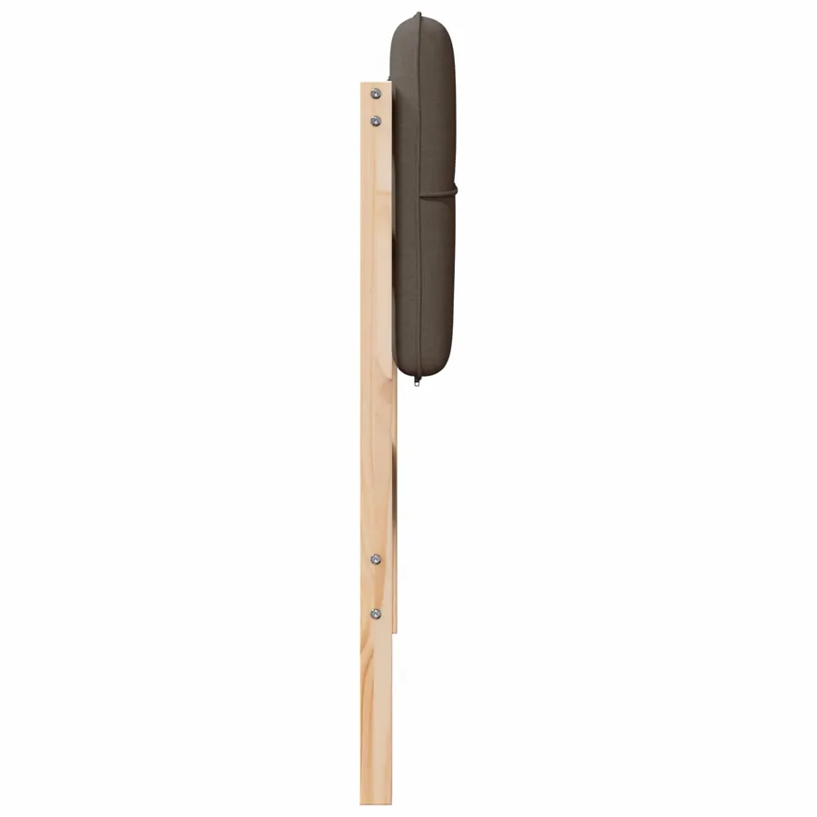 Tête de lit capitonnée Marron et Taupe 90 cm Pin massif - 5