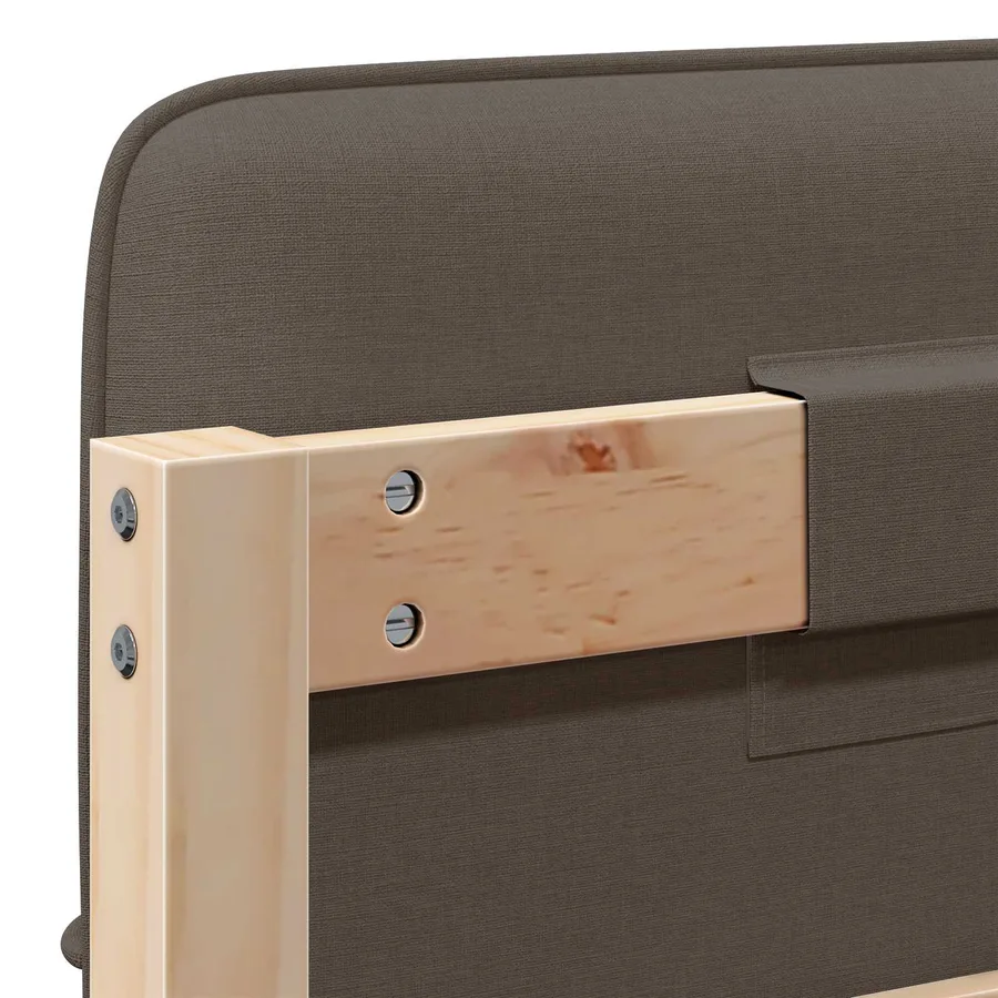 Tête de lit capitonnée Marron et Taupe 90 cm Pin massif - 8