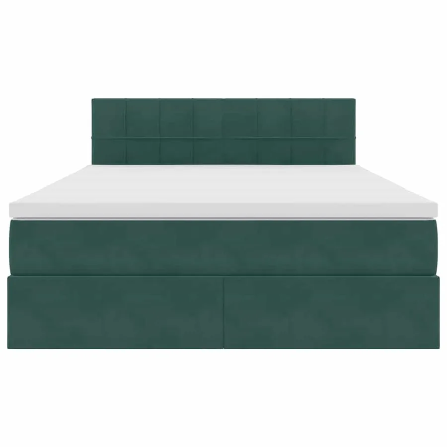Lit de Rangement avec matelas Vert foncé 140 x 200 cm Velours - 7