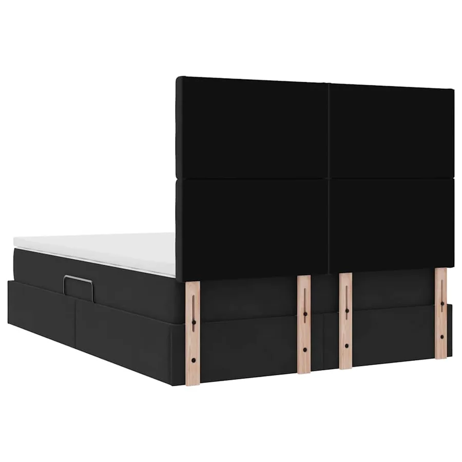 Lit avec rangement et matelas Noir 140 x 200 cm Velours - 11