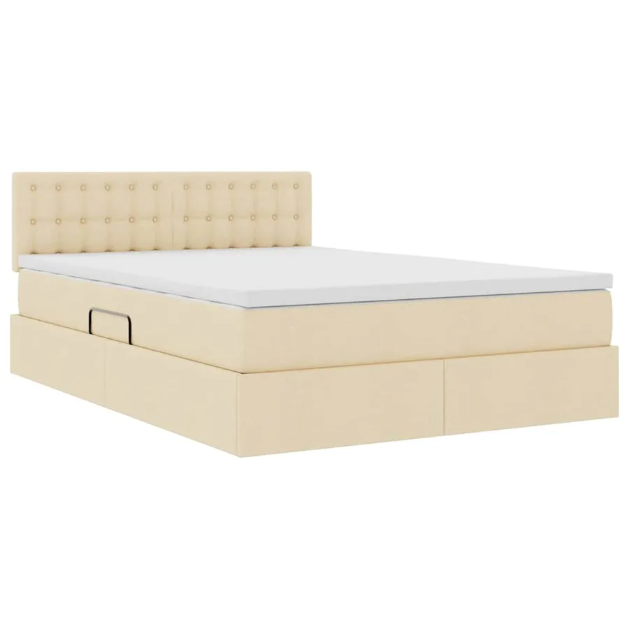 Lit avec rangement et matelas avec matelas Crème 140 x 200 cm - 5