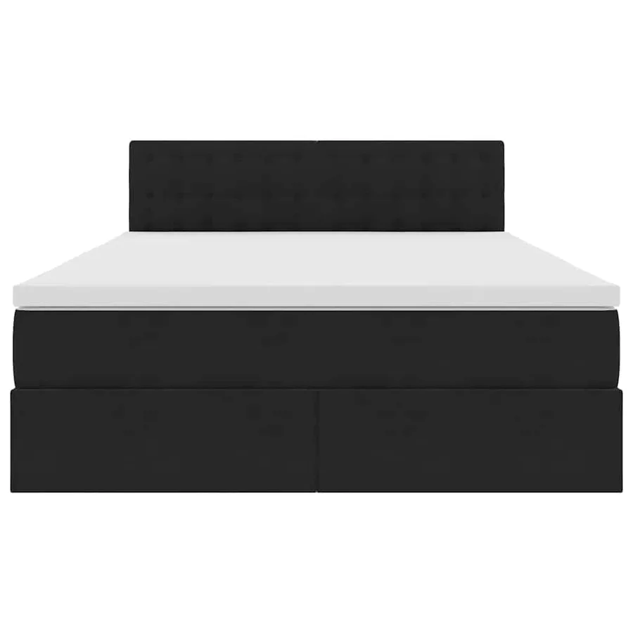 Lit de Rangement avec matelas Noir 140 x 200 cm Velours - 7