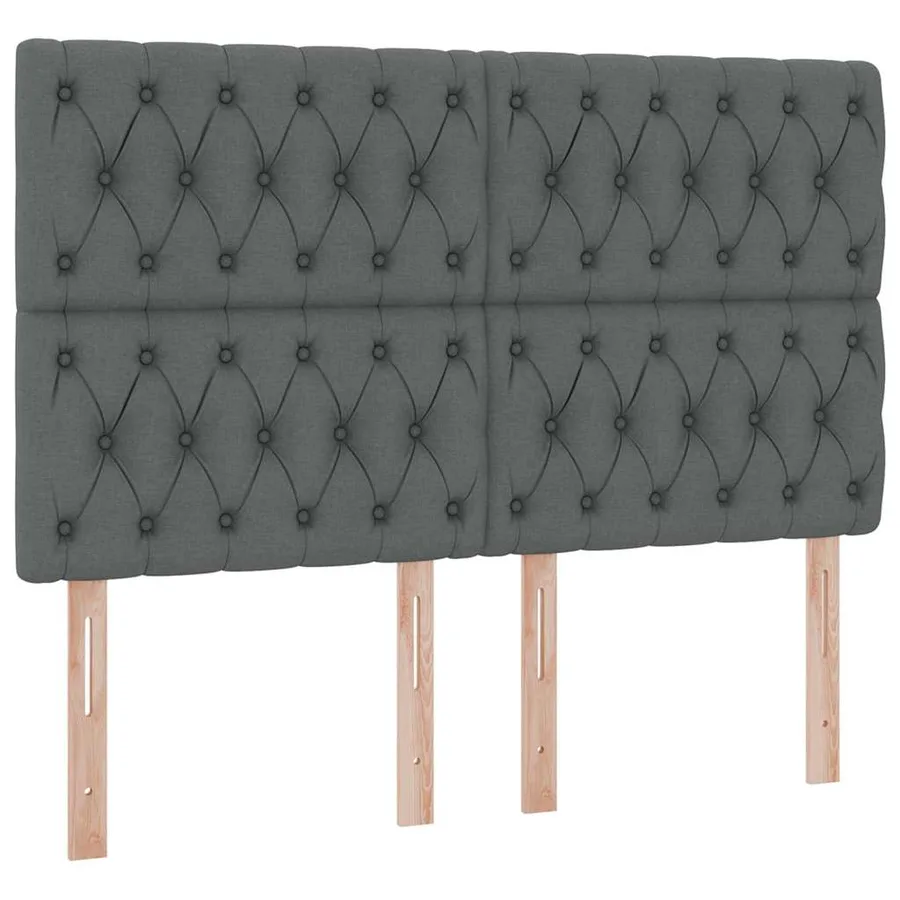 Lit de rangement LED avec matelas Gris foncé 140 x 200 cm Tissu - 8