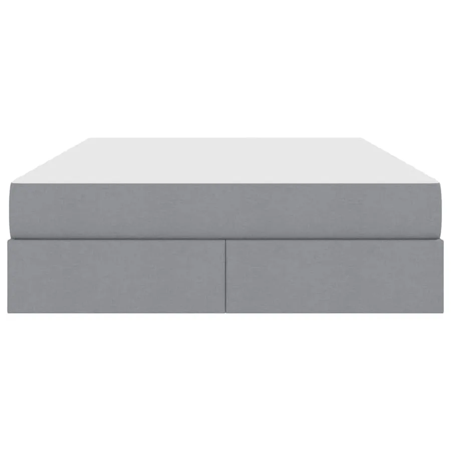 Lit avec rangement et matelas Gris clair 140 x 200 cm Polyester - 7