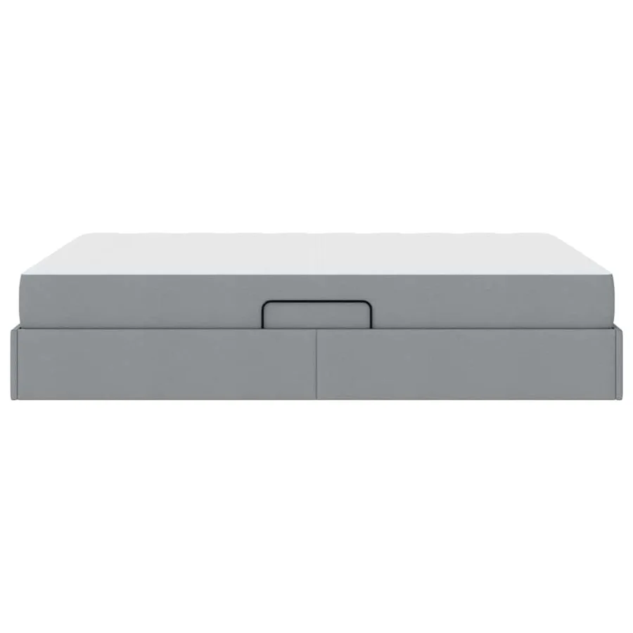 Lit avec rangement et matelas Gris clair 140 x 200 cm Polyester - 9