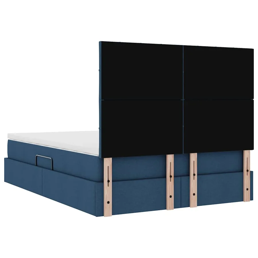 Lit de rangement LED avec matelas Bleu 140 x 200 cm Tissu - 12
