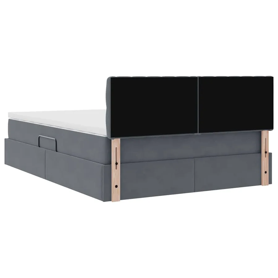 Lit de rangement LED avec matelas Gris foncé 140 x 200 cm - 12