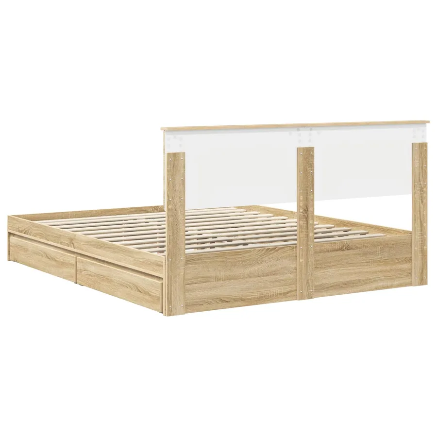 Lit de Rangement Chêne Sonoma 160 x 200 cm Bois d'ingénierie - 10