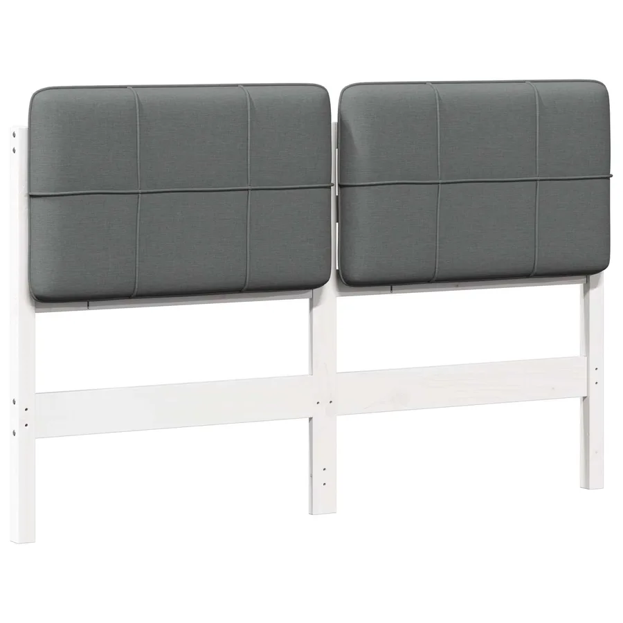 Tête de lit capitonnée Blanc et gris clair 140 cm Pin massif - 2
