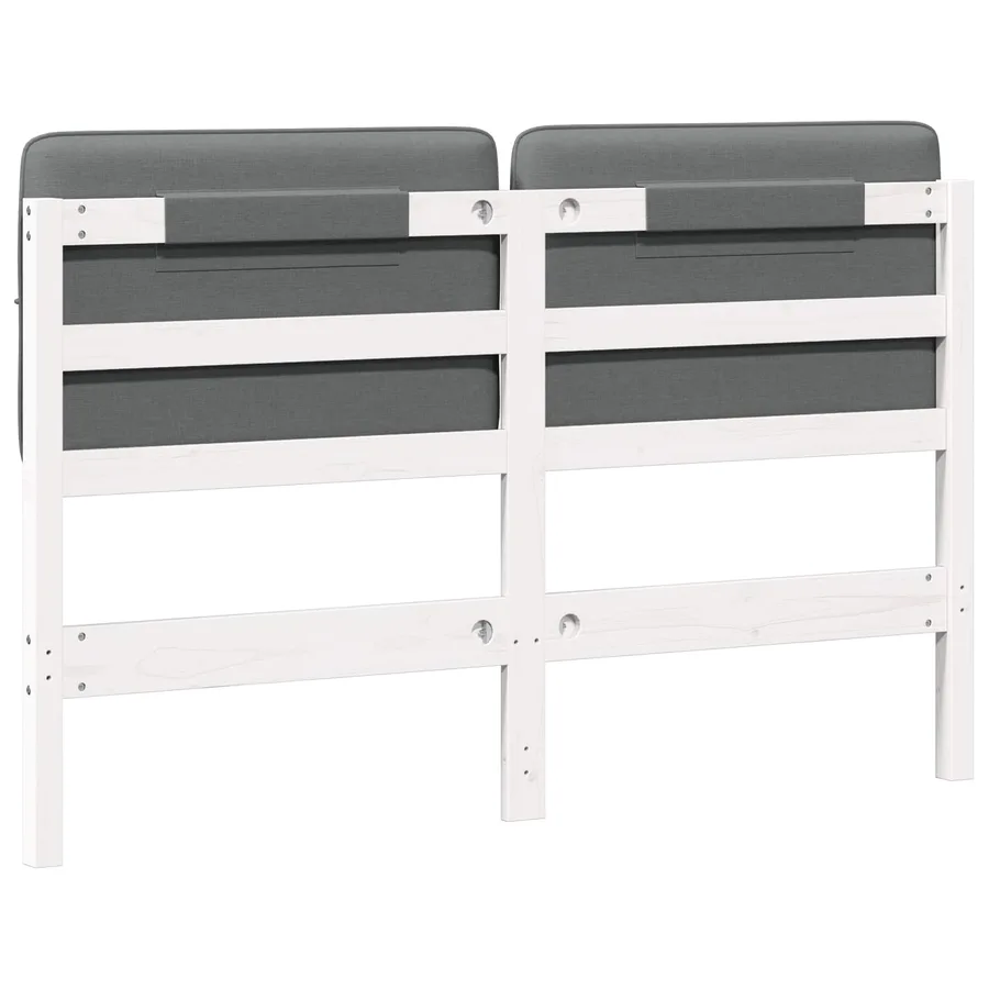 Tête de lit capitonnée Blanc et gris clair 140 cm Pin massif - 6