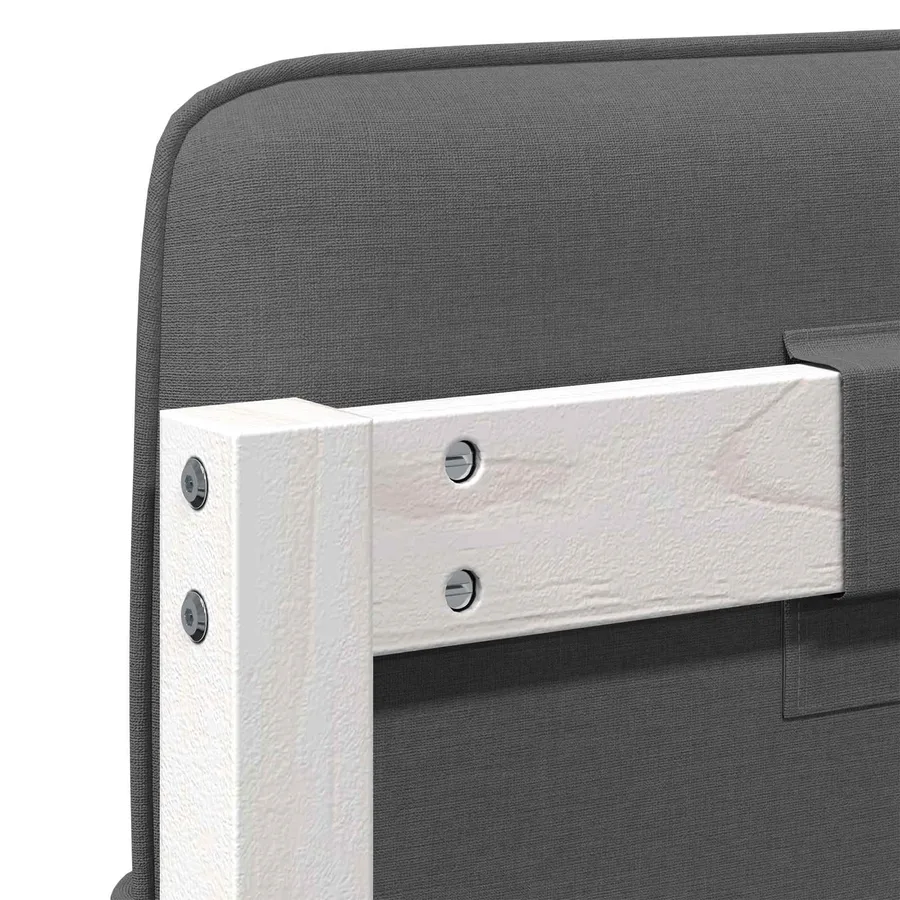 Tête de lit capitonnée Blanc et gris clair 140 cm Pin massif - 8