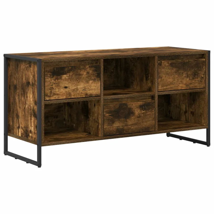 Meuble TV Chêne Fumé 100 x 36 x 49,5 cm Bois d'ingénierie - 2