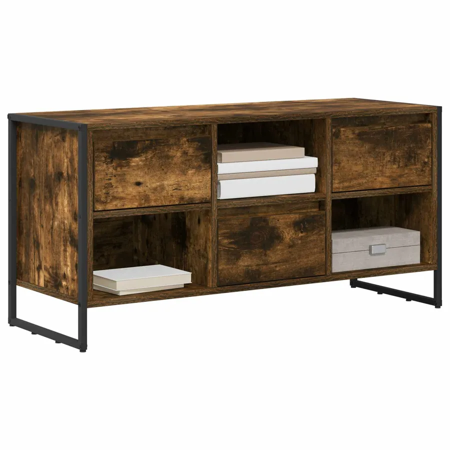 Meuble TV Chêne Fumé 100 x 36 x 49,5 cm Bois d'ingénierie - 3