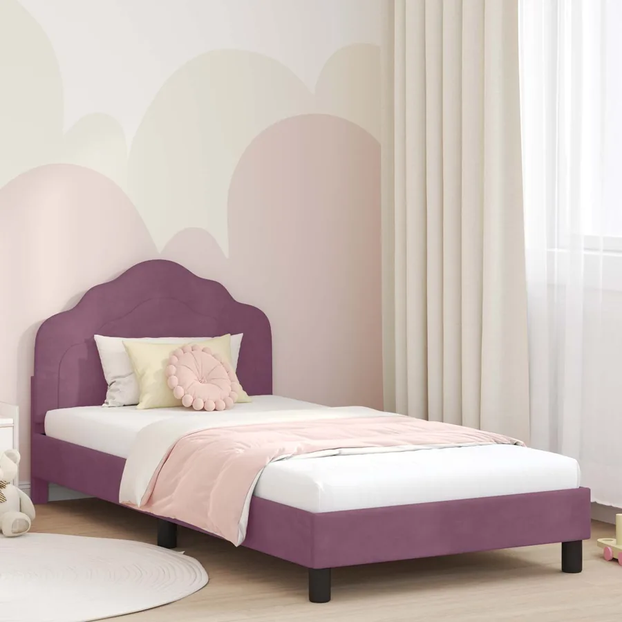 Cadre de lit pour enfants avec tête de lit Pourpre 80 x 200 cm
