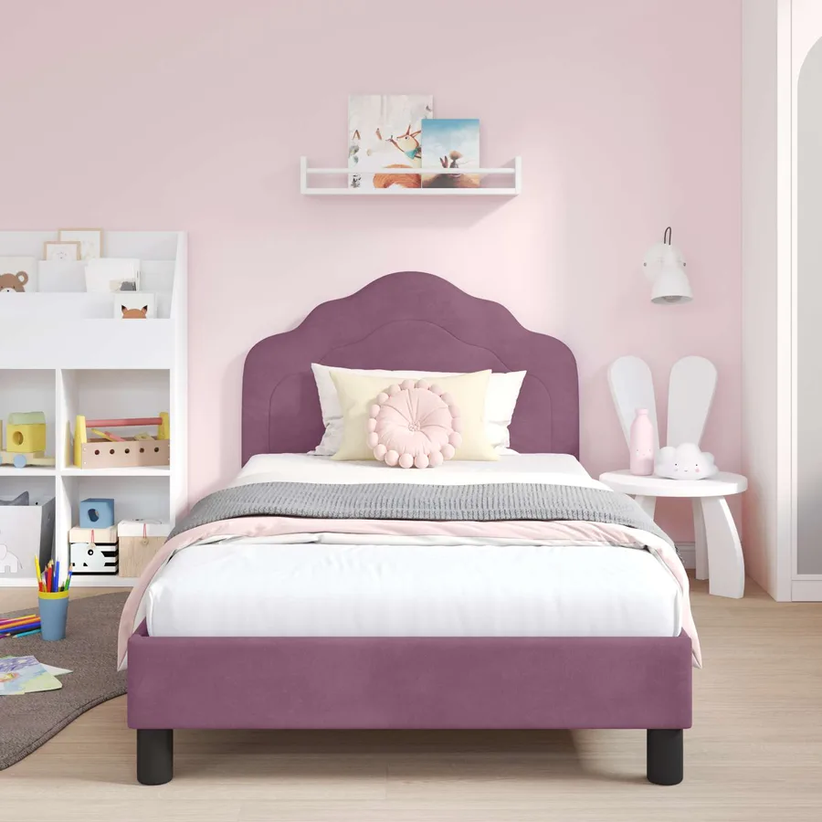 Cadre de lit pour enfants avec tête de lit Pourpre 80 x 200 cm - 3