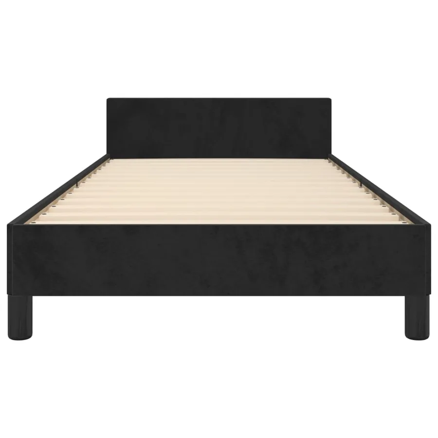 Cadre de lit sans matelas noir 90x190 cm velours - 6