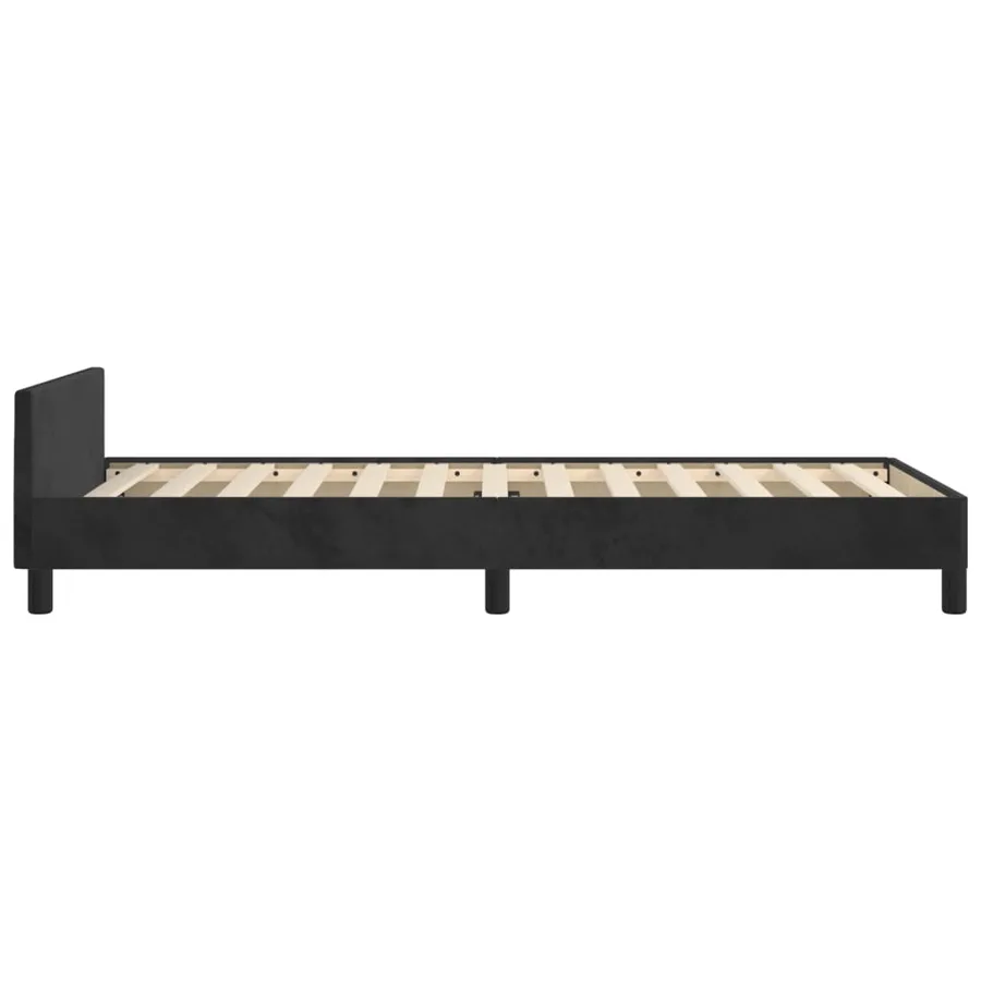 Cadre de lit sans matelas noir 90x190 cm velours - 7