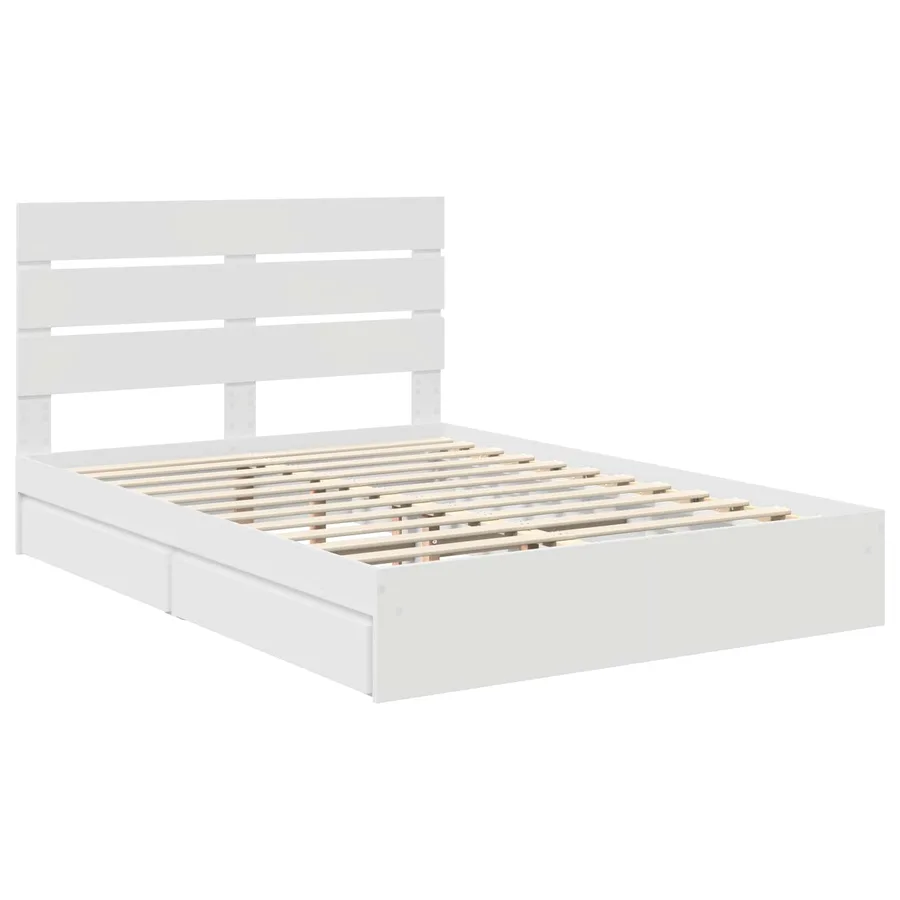 Lit de Rangement Blanc 140 x 190 cm Bois d'ingénierie - 4