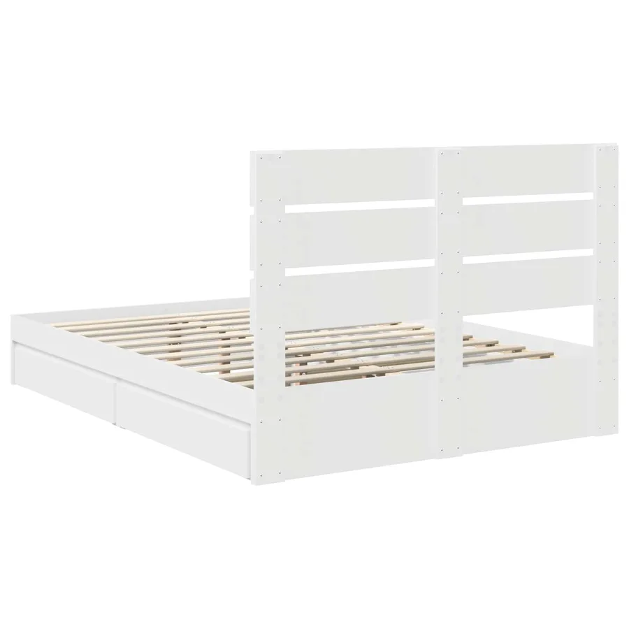 Lit de Rangement Blanc 140 x 190 cm Bois d'ingénierie - 8