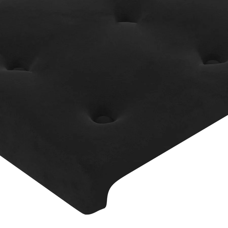 Cadre de lit sans matelas noir 90x190 cm velours - 10