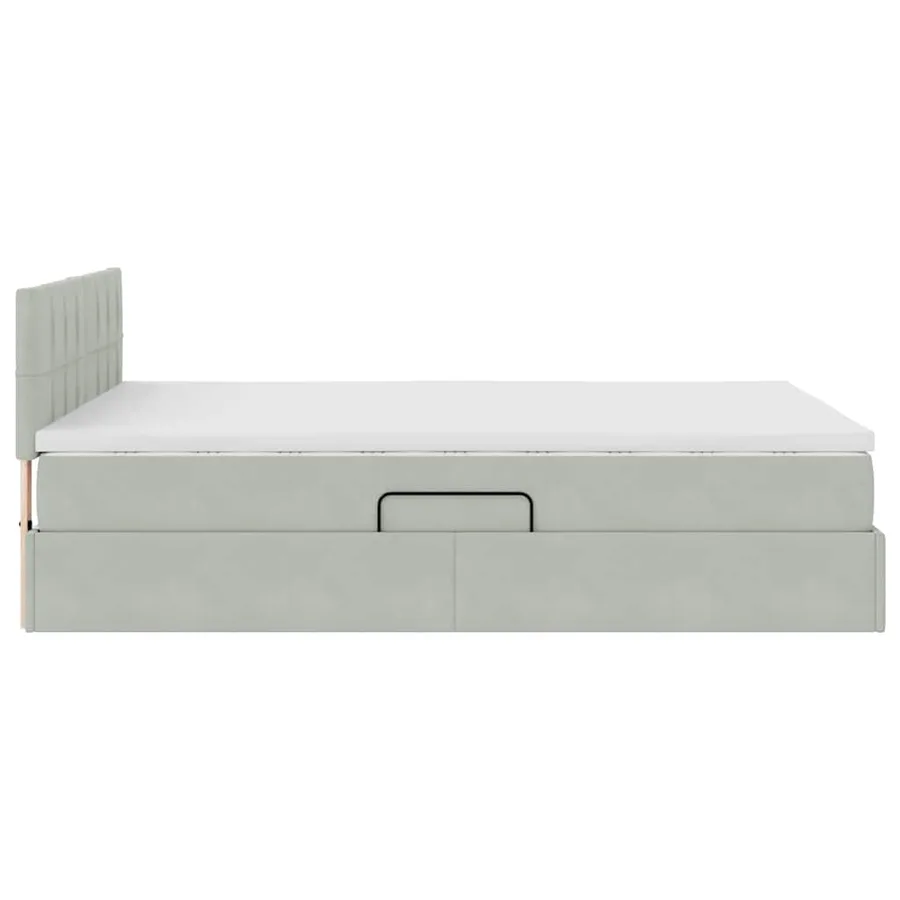 Lit de rangement LED avec matelas Gris clair 140 x 200 cm - 11