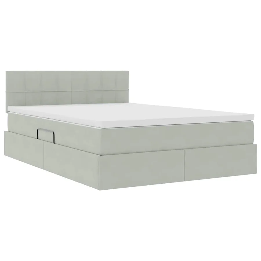 Lit de rangement LED avec matelas Gris clair 140 x 200 cm - 6