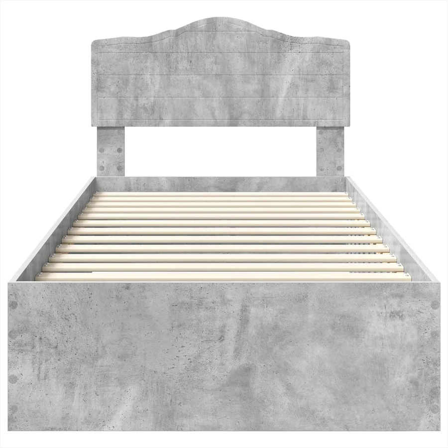 Cadre de lit Gris béton 90 x 200 cm Bois d'ingénierie - 7