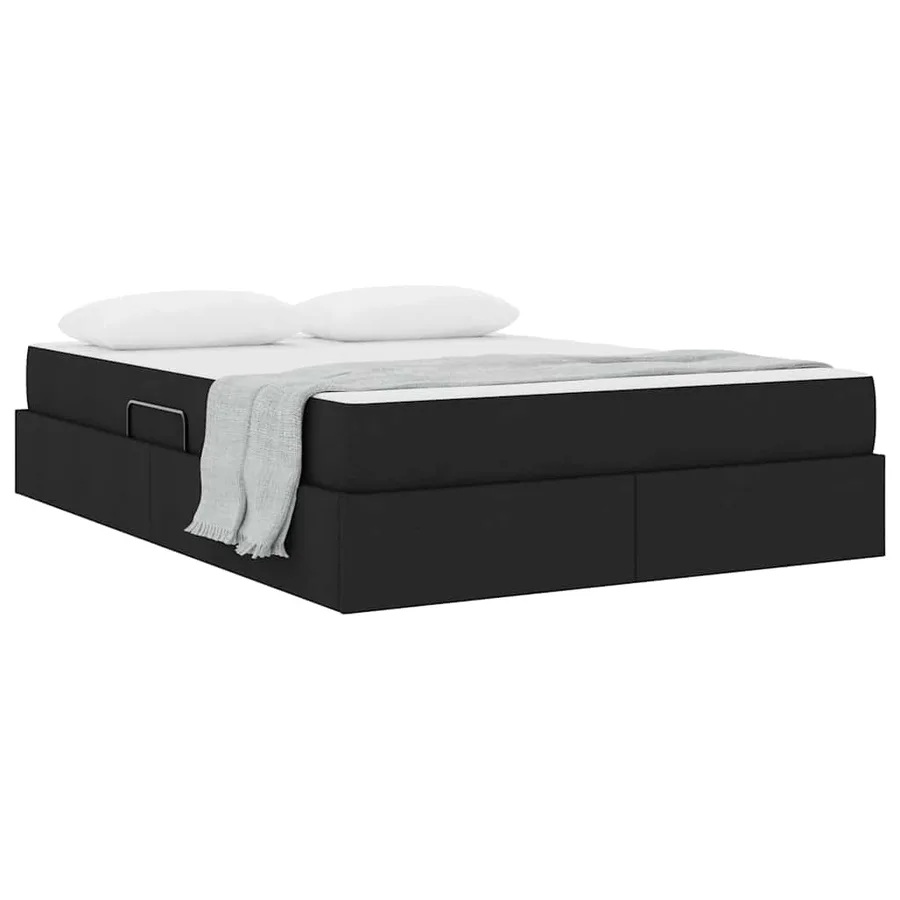 Lit avec rangement et matelas Noir 140 x 200 cm Polyester - 3