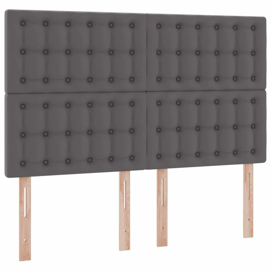 Lit de Rangement Gris 140 x 200 cm Cuir synthétique - 9