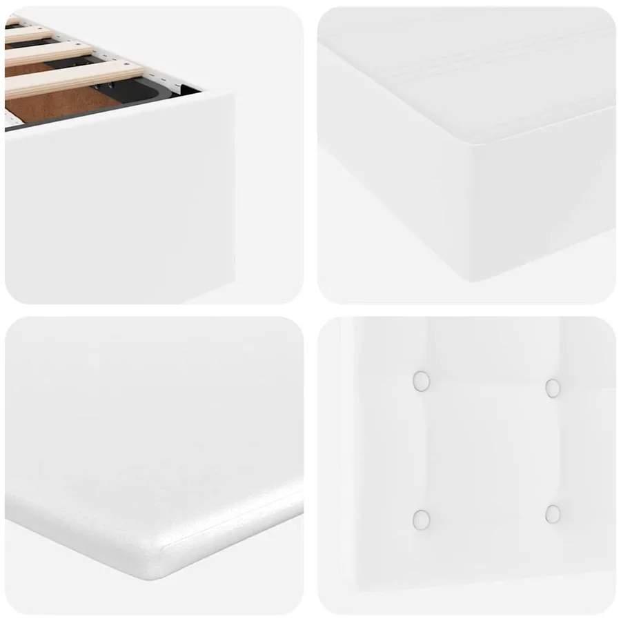 Lit avec rangement et matelas Blanc pur 140 x 200 cm - 12