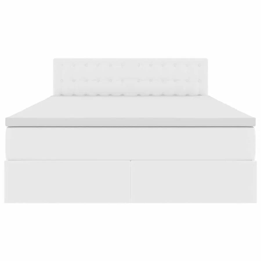Lit avec rangement et matelas Blanc pur 140 x 200 cm - 7