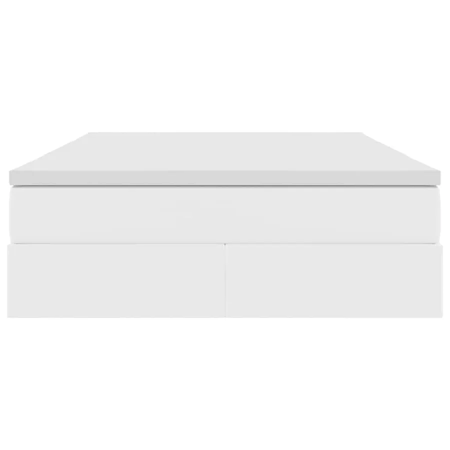 Lit avec rangement et matelas Blanc 140 x 200 cm Simili cuir - 7